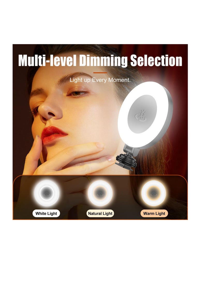 ضوء فيديو LED فائق السطوع، ضوء كاميرا LED بتدوير 360° مع قاعدة باردة وواجهة 1/4، 9 مستويات من التعتيم، ضوء محمول للتصوير الفوتوغرافي، والبث، وتسجيل الفيديو - Image 4
