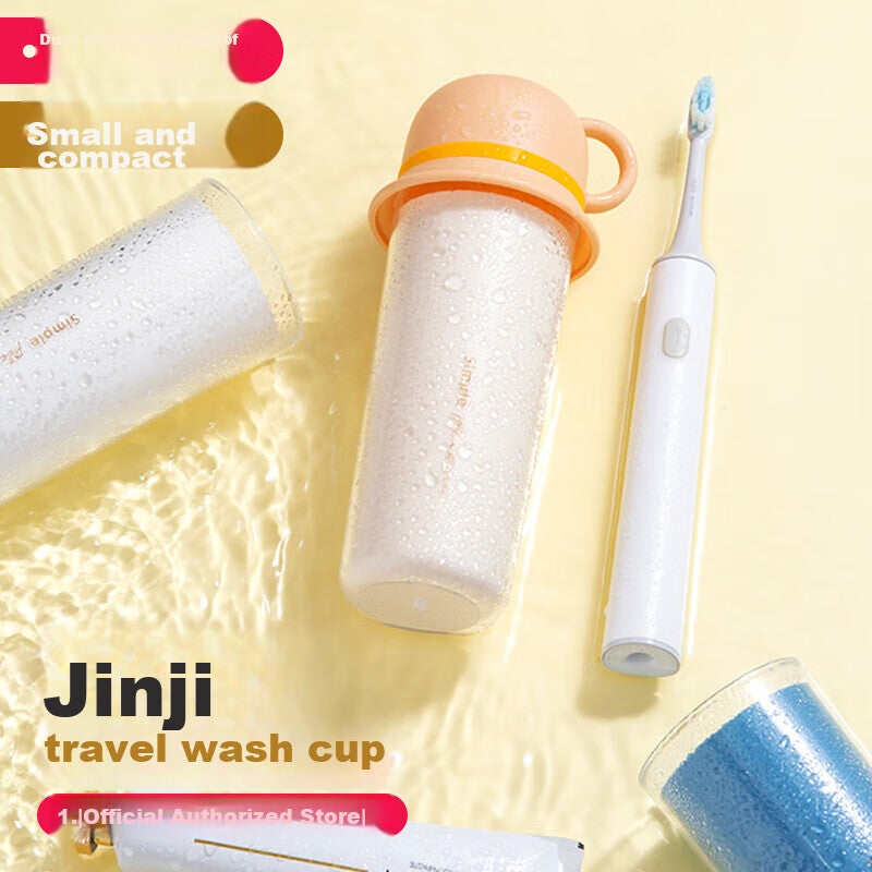JAJALIN السفر كأس غسول الفم ، حامل فرشاة الأسنان المحمولة للسفر ، حالة تخزين فرشاة الأسنان ، أداة أساسية لرحلات العمل - Image 1