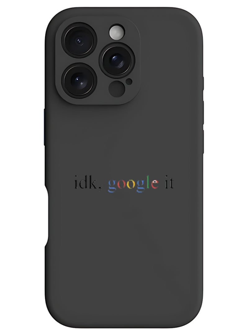 Theodor iPhone 16 Pro Max Black Protective Slim Fit Case Liquid Silicone Cover with Full Body Protection Anti-Scratch Shockproof Case For iPhone - Google it - Image 1