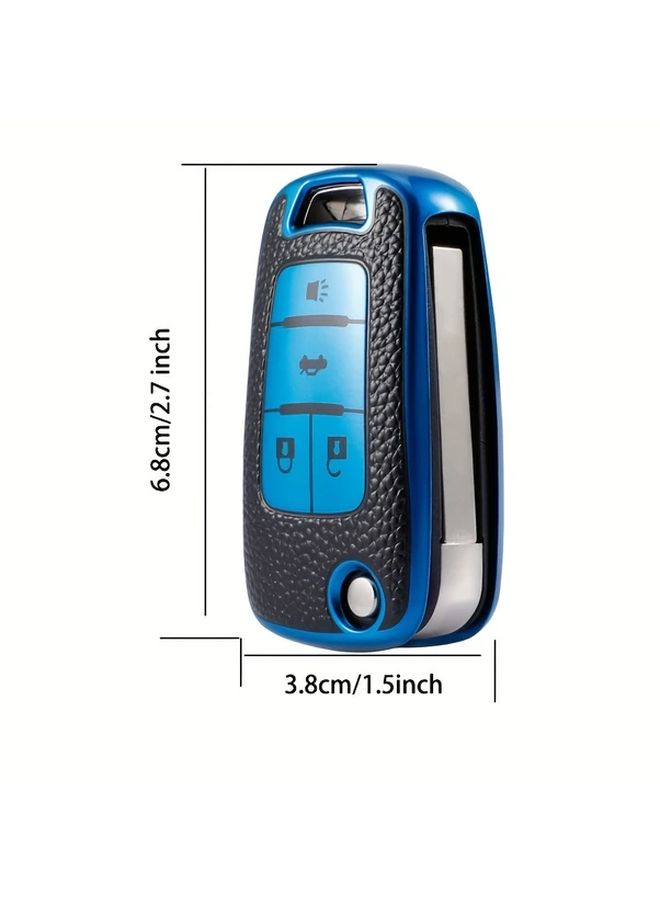 Blue TPU Key Fob Cover Durable Protective Case Non Slip Grip Full Access to Buttons Ports - Image 2