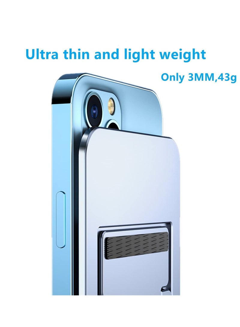 SOLARAE Ultra Thin Portable Foldable Cell Phone Stand, Adjustable Folding Stand for Travel, Compatible with iPhone, Smartphones, and iPad Tablets (4-12in) (2pc/Black,silvery) - Image 2