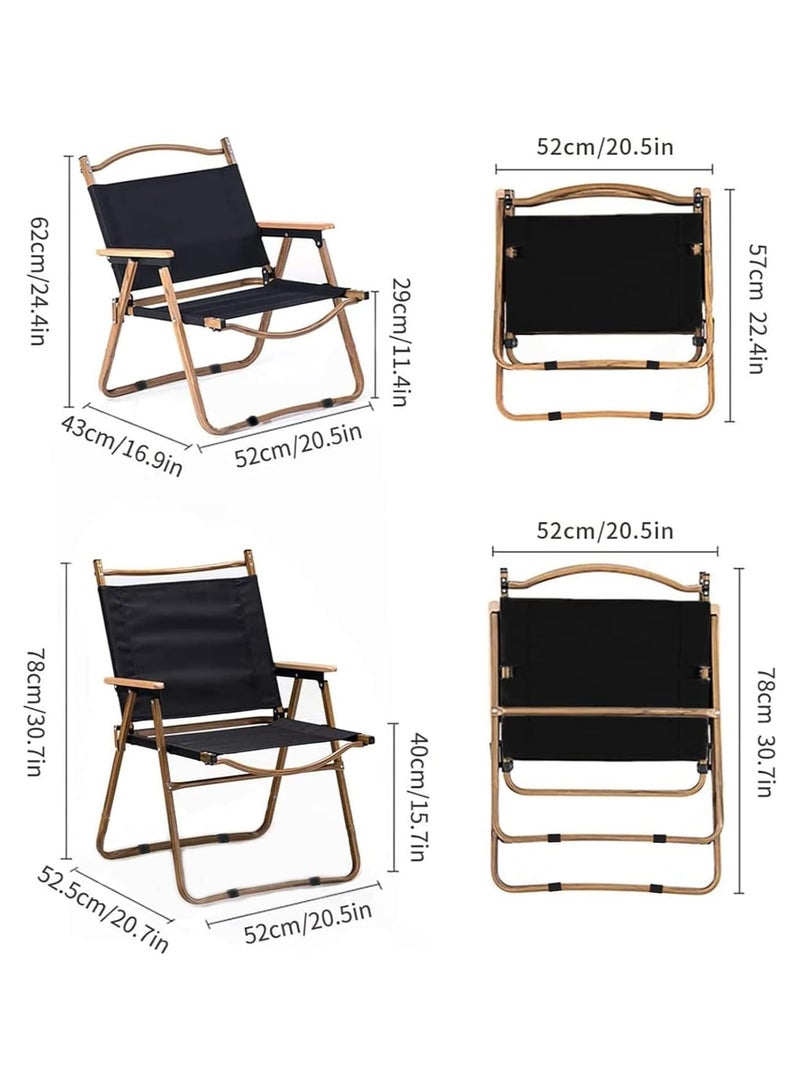 Camping Chair,Outdoor Portable Folding Chair,Lightweight Camping Furniture Chair for Hiking,Fishing,Picnic,Travel (Small,Black) - Image 2