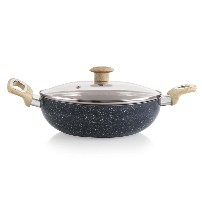COOKWELL Non Stick Kadai 25L StirFry Pan German Microcrystal Technology Steel Grey - Image 1