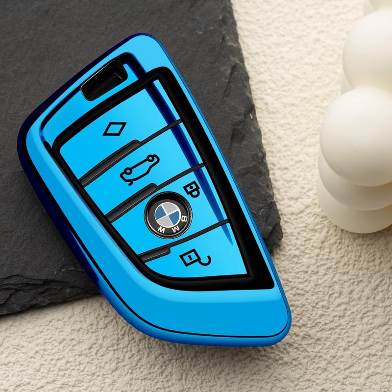 ZSPDACC Blue TPU Car Key Cover for BMW Key Fob Series 1 2 5 6 7 X1 X2 X3 X5 X6 - Image 4