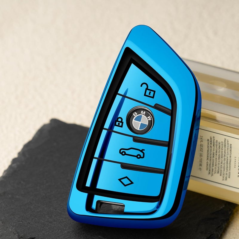 ZSPDACC Blue TPU Car Key Cover for BMW Key Fob Series 1 2 5 6 7 X1 X2 X3 X5 X6 - Image 3