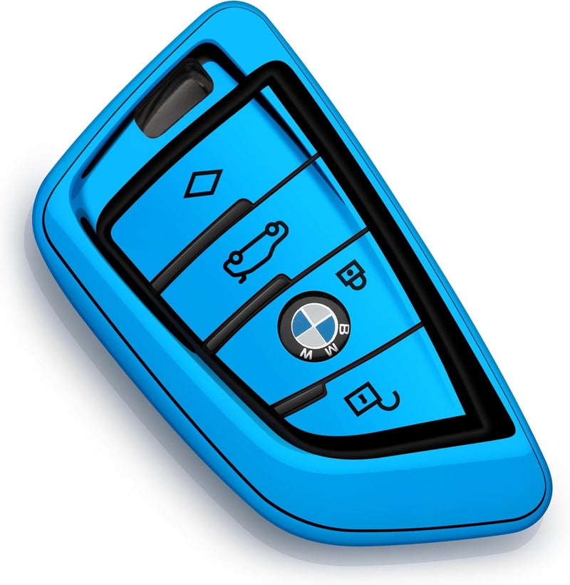ZSPDACC Blue TPU Car Key Cover for BMW Key Fob Series 1 2 5 6 7 X1 X2 X3 X5 X6 - Image 1