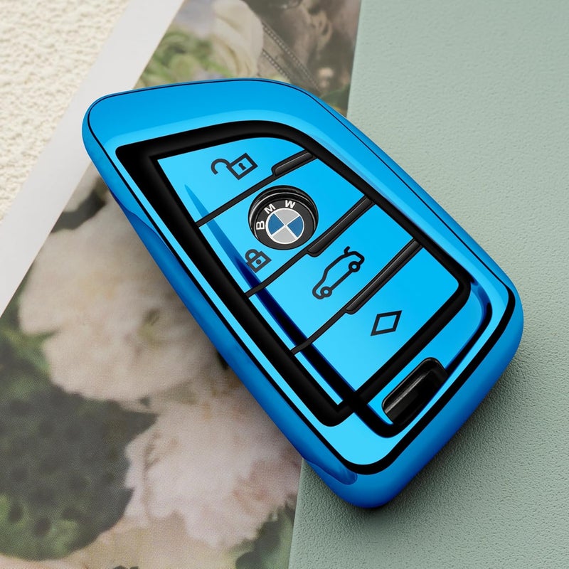 ZSPDACC Blue TPU Car Key Cover for BMW Key Fob Series 1 2 5 6 7 X1 X2 X3 X5 X6 - Image 5