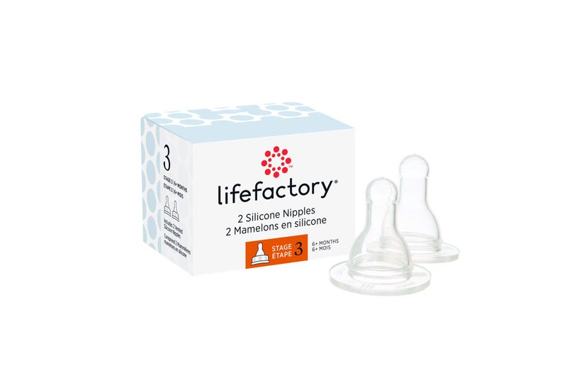 Lifefactory BPA-Free Stage 3 (6+ Months) Silicone Nipples 2-Pack - Image 1