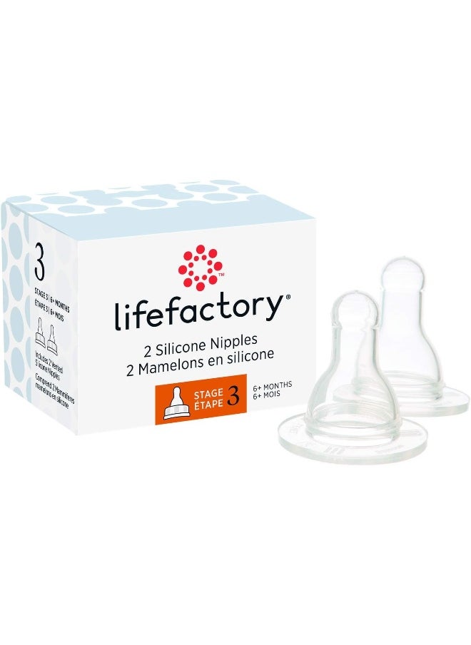 lifefactory Lifefactory BPA-Free Stage 3 (6+ Months) Silicone Nipples 2-Pack  - Image 1