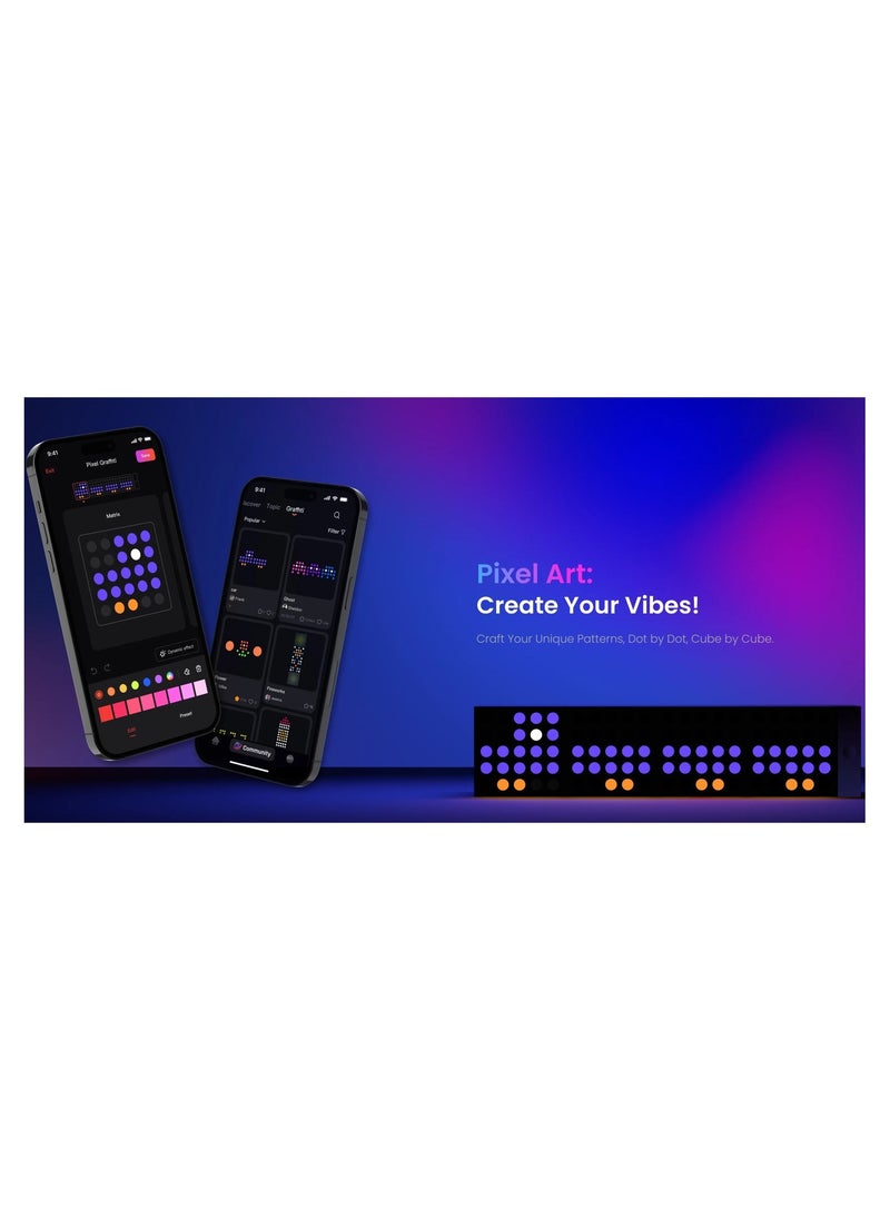 Yeelight - Yeelight Cube Smart Lamp (4-Matrix Pack) | 16 Million Colors Option | RGBIC Individual Addressable | Dynamic Lighting | Music Flow | WiFi Connected | APP Control | For Bedroom, Living Room | Black - Image 1