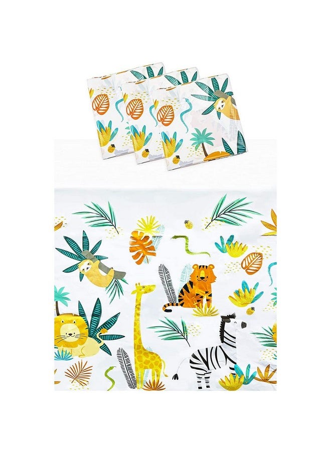 Blue Panda - Safari Tablecloths For Birthday Party Decorations (54 X 108 In, 3 Pack) - Image 1