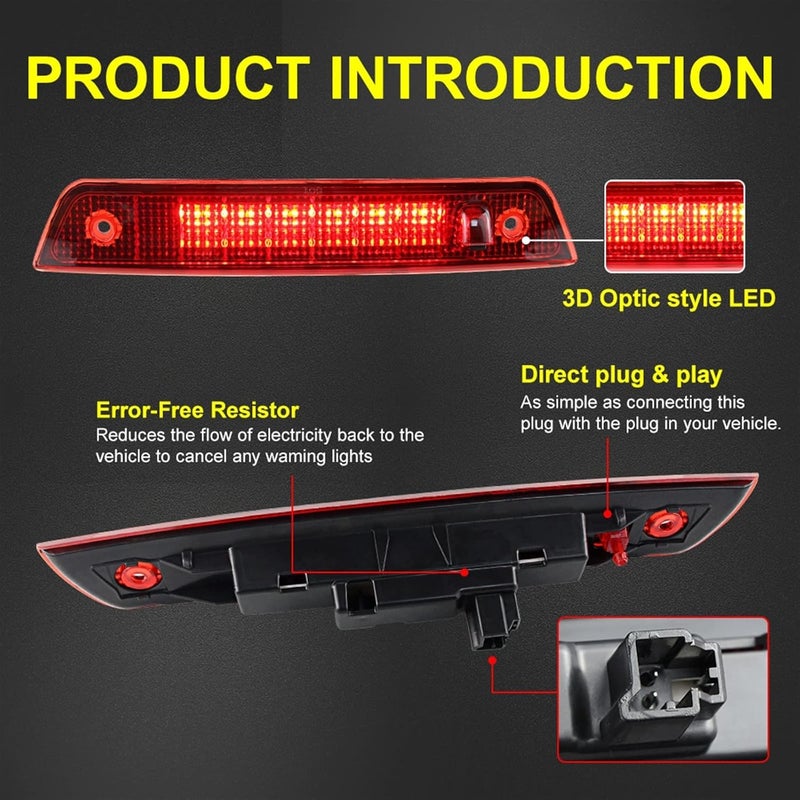 QASULER High Mount LED Brake Light for Jeep Grand Cherokee - Image 4