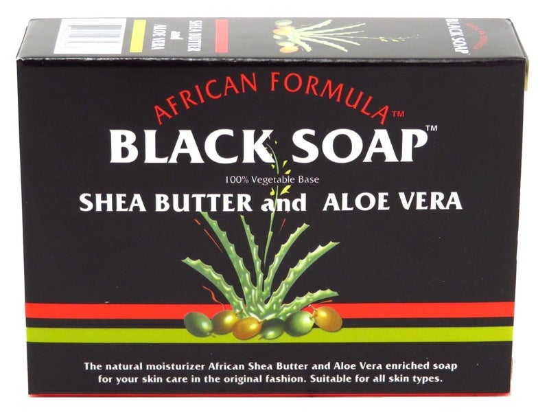 African Formula Black Soap 3.5 Ounce Shea Butter & Aloe Vera (103ml) (2 Pack)