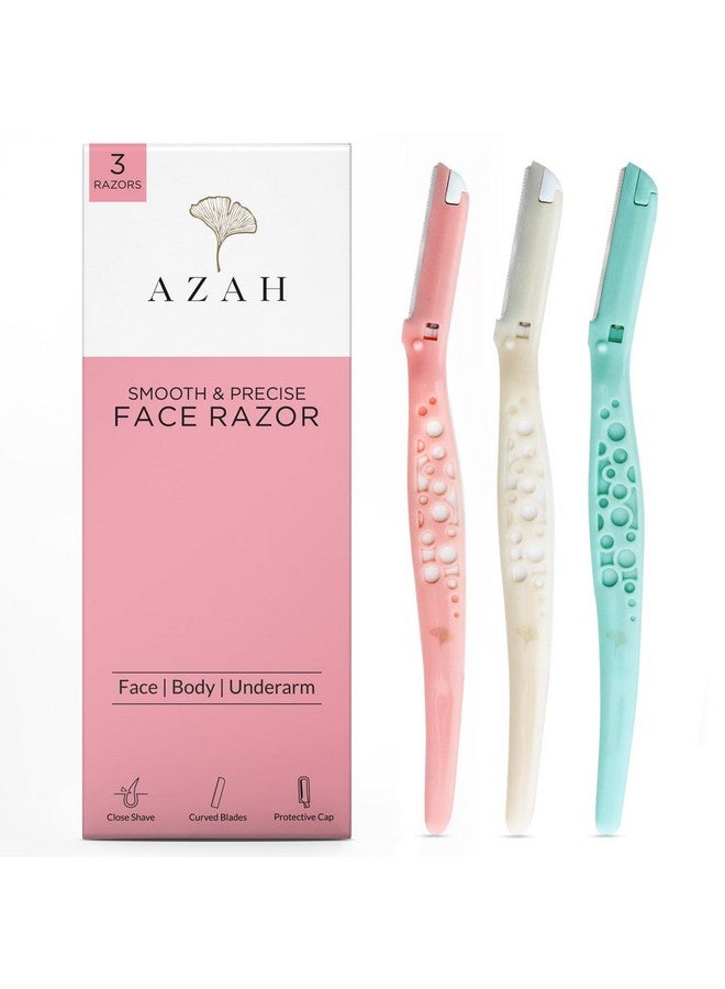 AZAH Facial Hair Removal For Women | Face Razor Women Facial Hair | Facial Face & Eyebrow Razor For Women | Painless Hair Removal For Soft Hair | Shape Eyebrows Upper Lips & Chin | Pack Of 3 - Image 1