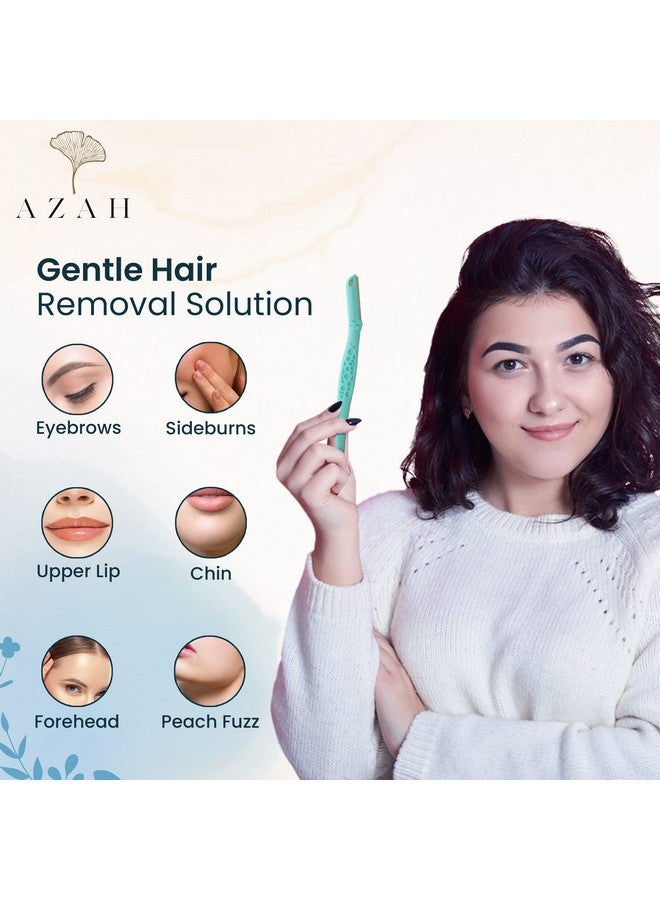 AZAH Facial Hair Removal For Women | Face Razor Women Facial Hair | Facial Face & Eyebrow Razor For Women | Painless Hair Removal For Soft Hair | Shape Eyebrows Upper Lips & Chin | Pack Of 3 - Image 2