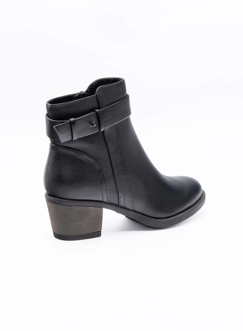 Bata  Buckle Detail Ankle Heel Boots for Women | Best Price UAE
