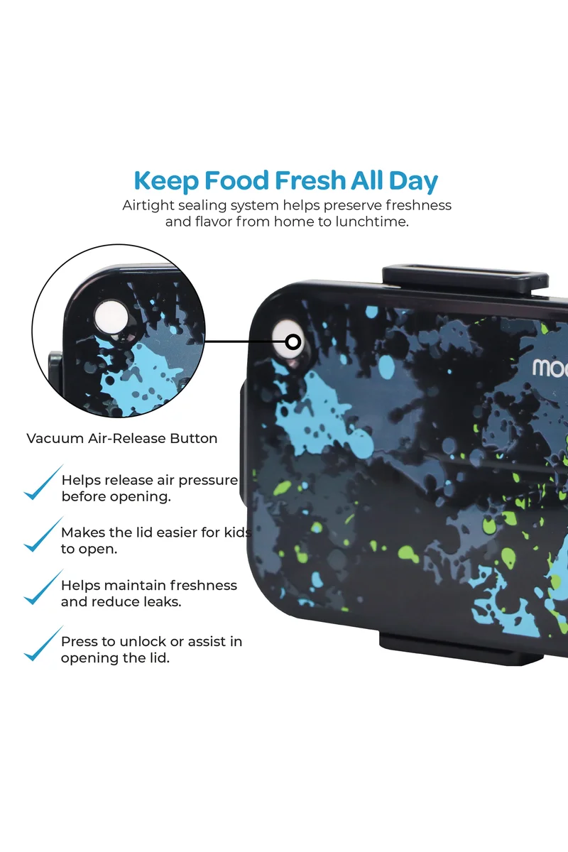 مون MOON Kids Lunch Box | PP + Stainless Steel Insulated Tiffin Box | Leak-Proof, BPA-Free, Durable School Lunch Box for Boys & Girls | Easy Open Clips | Food Safe Eco-Friendly Kids Meal Box