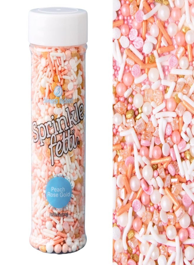 Sweets Indeed Sprinkles, Peach Rose Gold Edible Sprinkle Mix, Perfect for Cake Decorations, Baking, Ice Cream, Cookies, Cupcake Topper - Image 1
