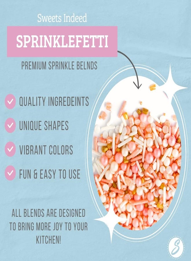 Sweets Indeed Sprinkles, Peach Rose Gold Edible Sprinkle Mix, Perfect for Cake Decorations, Baking, Ice Cream, Cookies, Cupcake Topper - Image 2