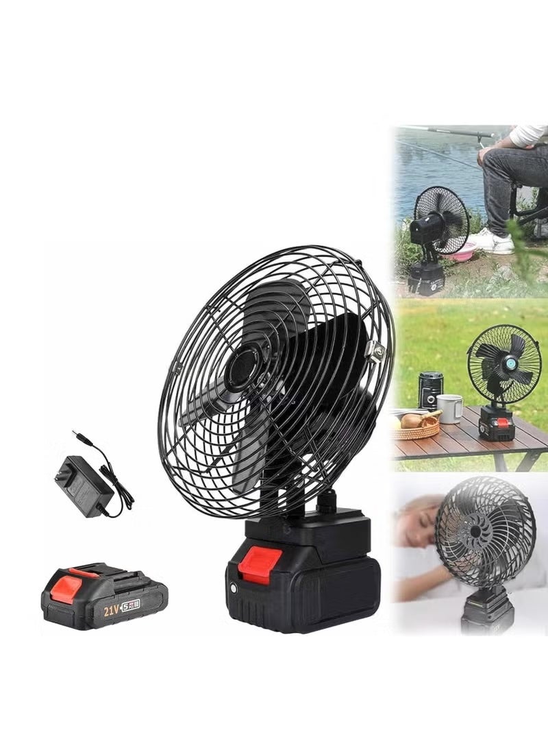 BlueFire Rechargeable 8-Inch Portable Outdoor Camping Fan – Wireless Battery-Operated Fan with 2 Speeds, Ultra-Quiet & Lightweight, 180° Adjustable Tilt, Long-Lasting 7-Day Battery Life, USB Rechargeable – Perfect for Camping, Hiking, Beach, Picnics & Outdoor Adventures - Image 1