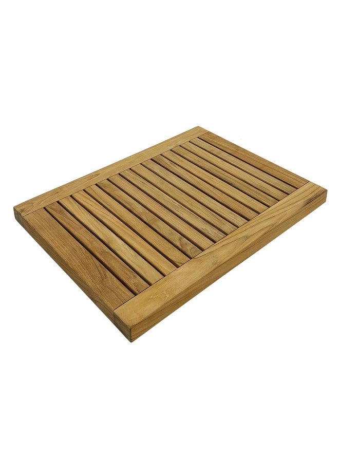 StrongTek 24 inch Teak Shower Mat, Water-Resistant, Non-Slip, Easy-to-Clean Bath Mat for Safety and Durability, Ideal for Bathrooms, Saunas, Spas, and Outdoor Use - Image 1