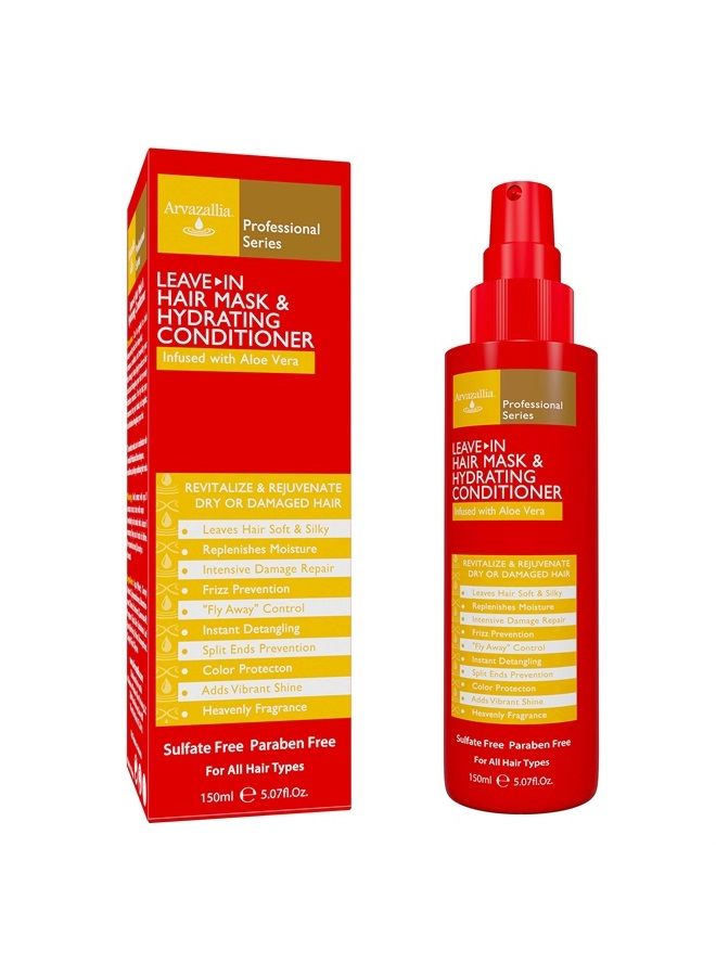 Arvazallia Leave-in Hair Mask and Hydrating Conditioner Spray for Dry or Damaged Hair - Professional Grade Leave-in Conditioner and Moisturizer - Image 1