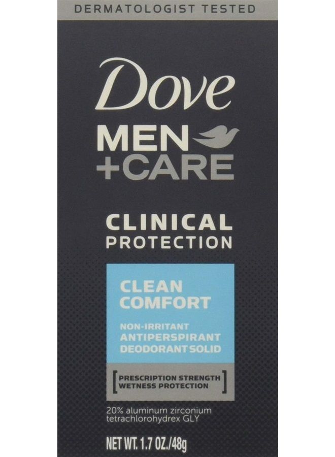 Dove Men + Care Clinical Protection Antiperspirant Deodorant Solid Clean Comfort 1.70 oz (Pack of 4) - Image 1