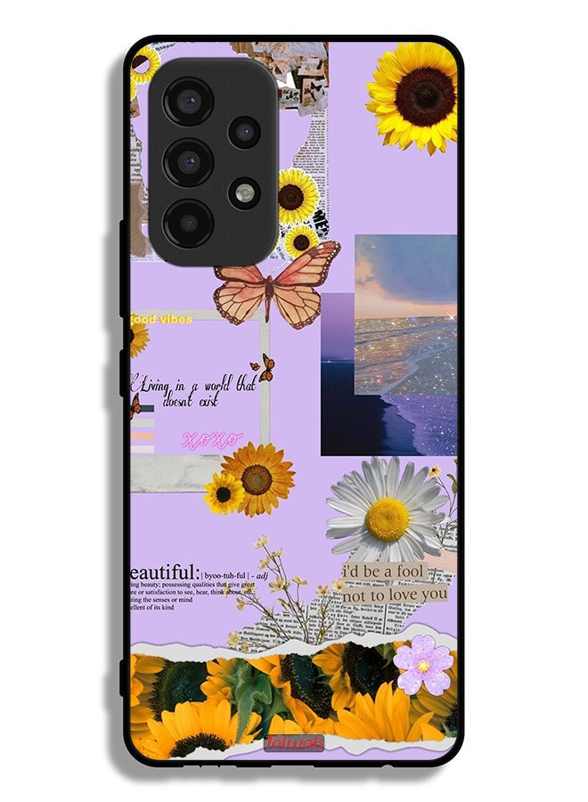 Tolwak Samsung Galaxy A53 5G Protective Case Cover Beautiful Sunflower Stickers - Image 1
