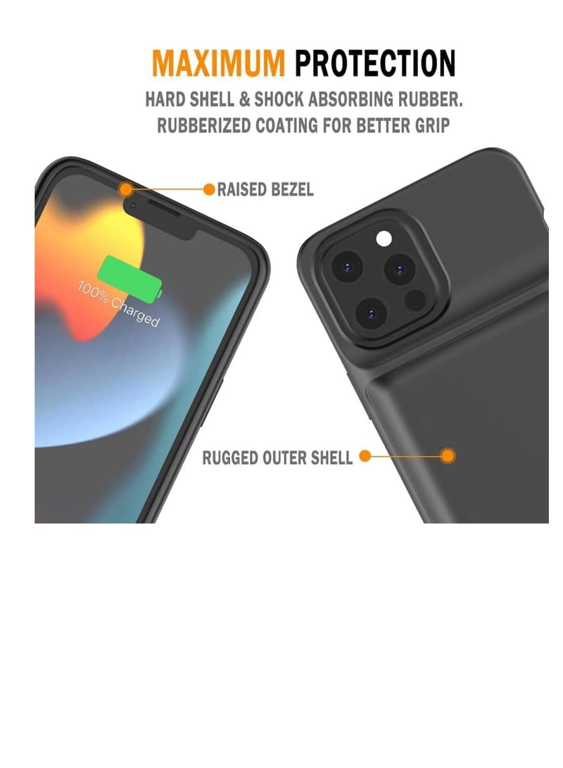 Zexen iPhone 13 Promax /12 Promax Battery Case for iPhone 13 Pro Max/12 Pro Max Battery Case,Idealforce 7000mAh  External Backup Portable Pack Battery Charger Case for iPhone - Image 3