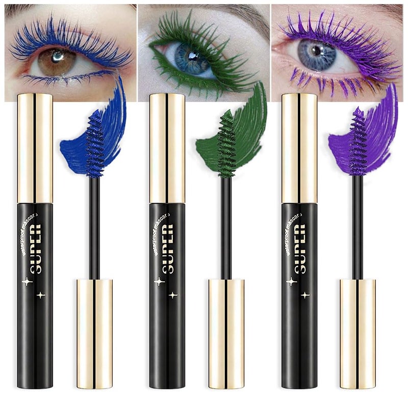 CAKAILA Blue Purple Green Colored Mascara for EyelashesVolumizingLifting  Lengthening Long Lasting Waterproof for Dramatic LashesMascara for Older WomenVegan  Cruelty Free Eye Makeup Pack of 3 