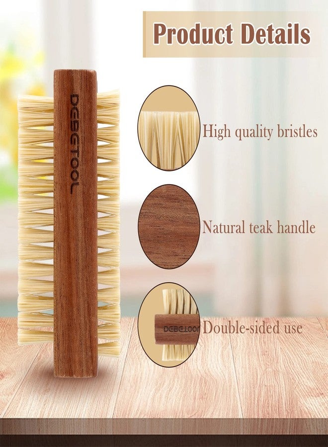 DEBETOOL Acacia Wood Nail Brush, 2 Pack Wooden Nail Scrub Brush for Fingernail cleaning,Natural Fingernail Brush to Clean Under Nails - Image 3