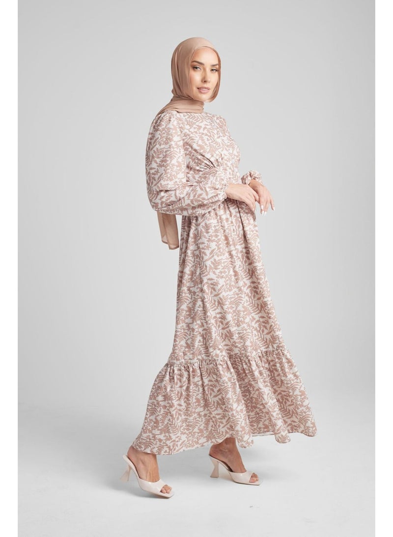 حجاب هاوس فستان الأزرار بنقوش نباتية - Image 3