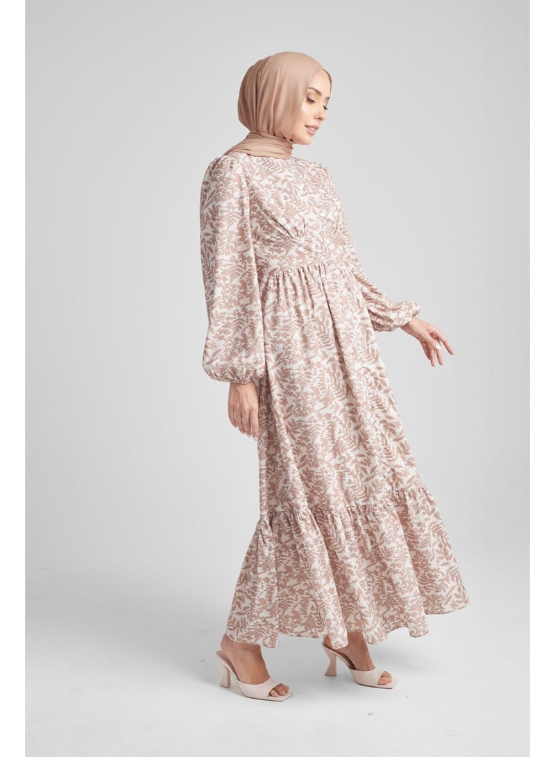 حجاب هاوس فستان الأزرار بنقوش نباتية - Image 5