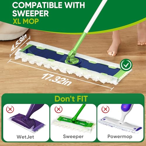 YHOVID XL Heavy Duty Dry Sweeping Cloths Compatible with Sweeper Mop, Microfiber Duster Mop Pads Refills for Cleaning Hardwood Floor Dust and Pet Hair, Disposable (60 Count) - Image 2