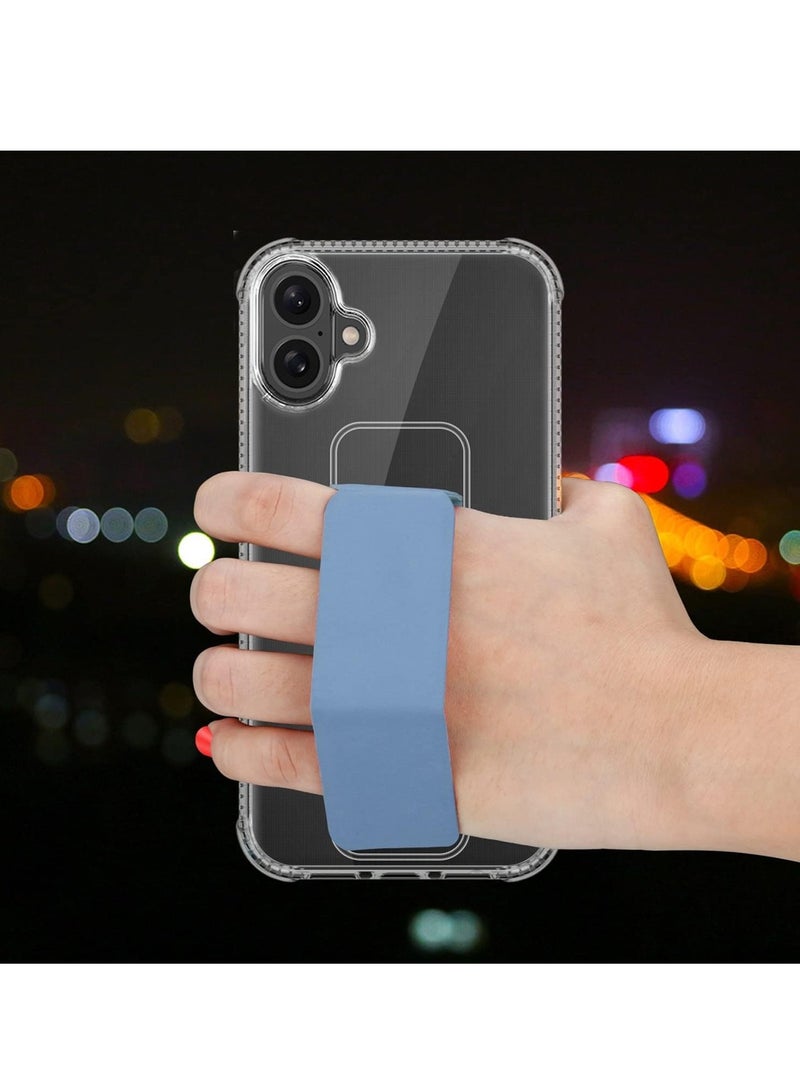 Wtech Apple iPhone 16 Plus 2024 TPU Hand Grip Air Pillow Case Cover - Clear/Sky Blue - Image 3