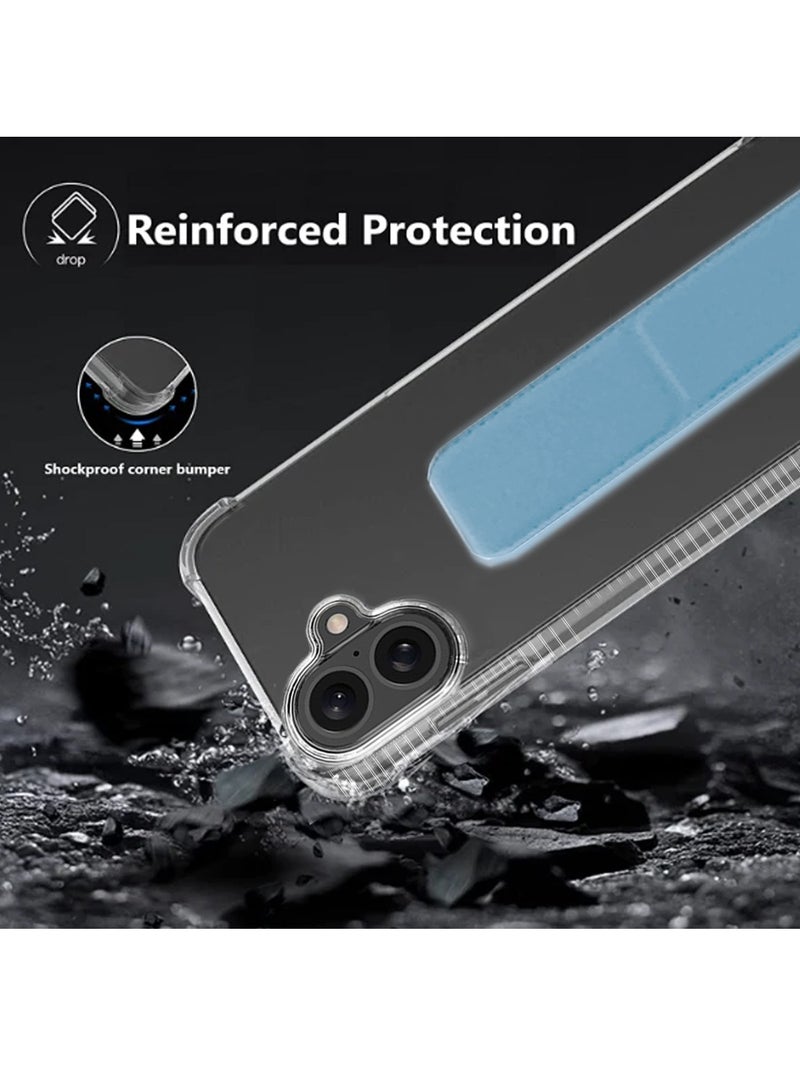 Wtech Apple iPhone 16 Plus 2024 TPU Hand Grip Air Pillow Case Cover - Clear/Sky Blue - Image 4