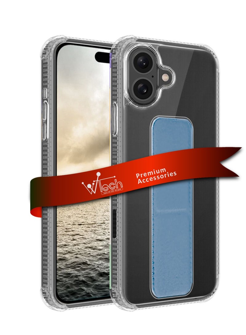 Wtech Apple iPhone 16 Plus 2024 TPU Hand Grip Air Pillow Case Cover - Clear/Sky Blue - Image 1