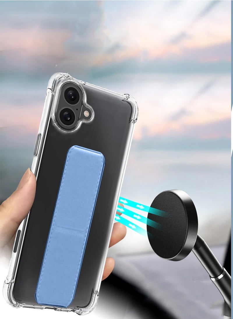 Wtech Apple iPhone 16 Plus 2024 TPU Hand Grip Air Pillow Case Cover - Clear/Sky Blue - Image 5