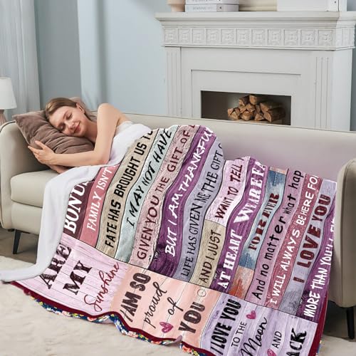 AJIIUSV Bonus Daughter Gifts Blanket, Step Daughter Birthday Gifts from Stepmom Stepdad, Mothers Day for Stepdaughter Throw Blankets 50" x 60" - Image 2