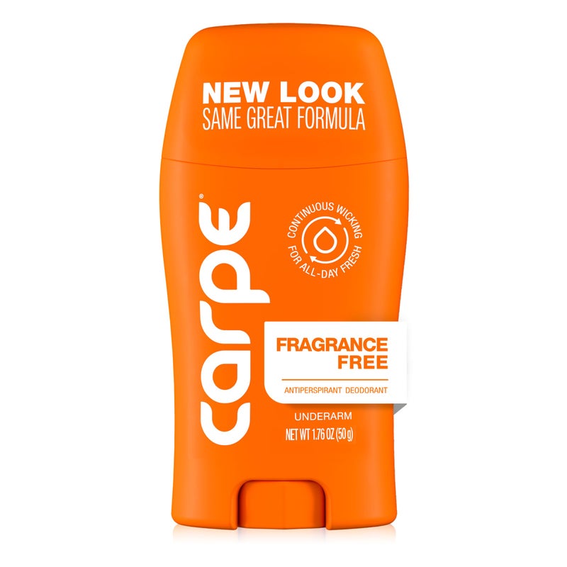Carpe Underarm Antiperspirant Deodorant for Men and Women - 100 Hour Sweat & Odor Control - Antiperspirant Deodorant for Sensitive Skin - Fragrance Free - Image 1