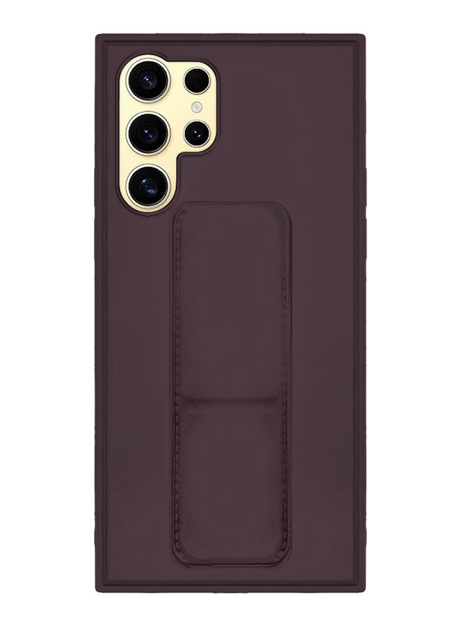 CATANES Samsung Galaxy S24 Ultra Case Magnetic Stand and Holder Premium Silicone Vertical and Horizontal Hand Strap Grip Multi Stand Car Mount Kickstand Case Finger Strap Cover Merlot  - Image 1