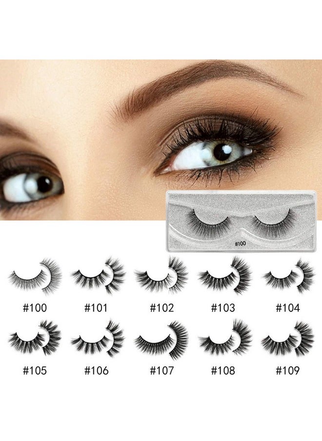 10 Pairs Wholesale Eyelashes 3D Natural False Eyelashes Mink Lashes Soft Eyelash Extension Makeup Kit (S103)