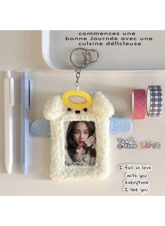 NIBEMINENT 1 - Piece Puppy Kpop Photo Card Holder Pendant Key Chain ID Badge Holder ID Card Holder Photo Card Protector for School ID Office ID Access Card for Women Girls - Image 1