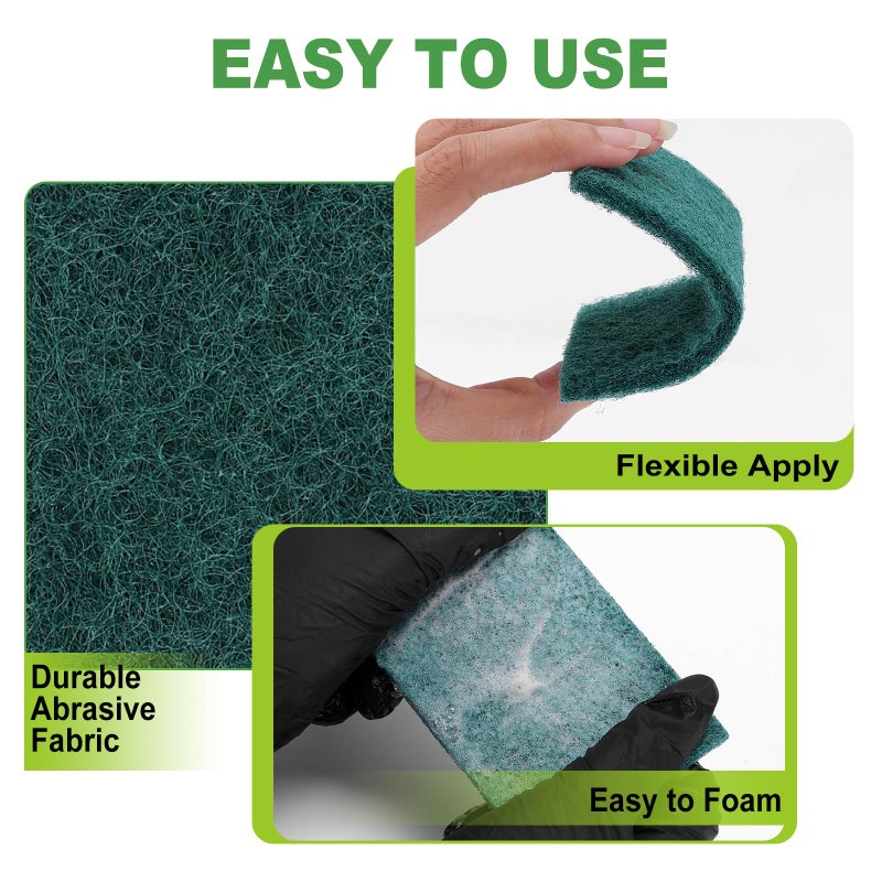 Actmuen 200 Pack Green Scrubbing Pads, Heavy Duty Scouring Pads,Dish Scrubber Reusable for Cleaning, Multipurpose Scrub Pads for Household Kitchen Dishes Pots Pans & Metal Grill- 4.3 x 2.75 x 0.3 Inches - Image 3