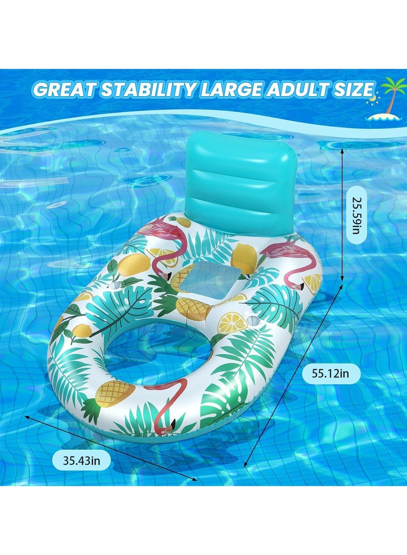 VUCATIN Pool Float with backrest and 2 Cup Holders Pool Floaties Large Floating Chair Water Floaties for Adults Inflatable Lounger Pool Floats Raft for Beach Swimming Pool Party and Water Entertainment - Image 5