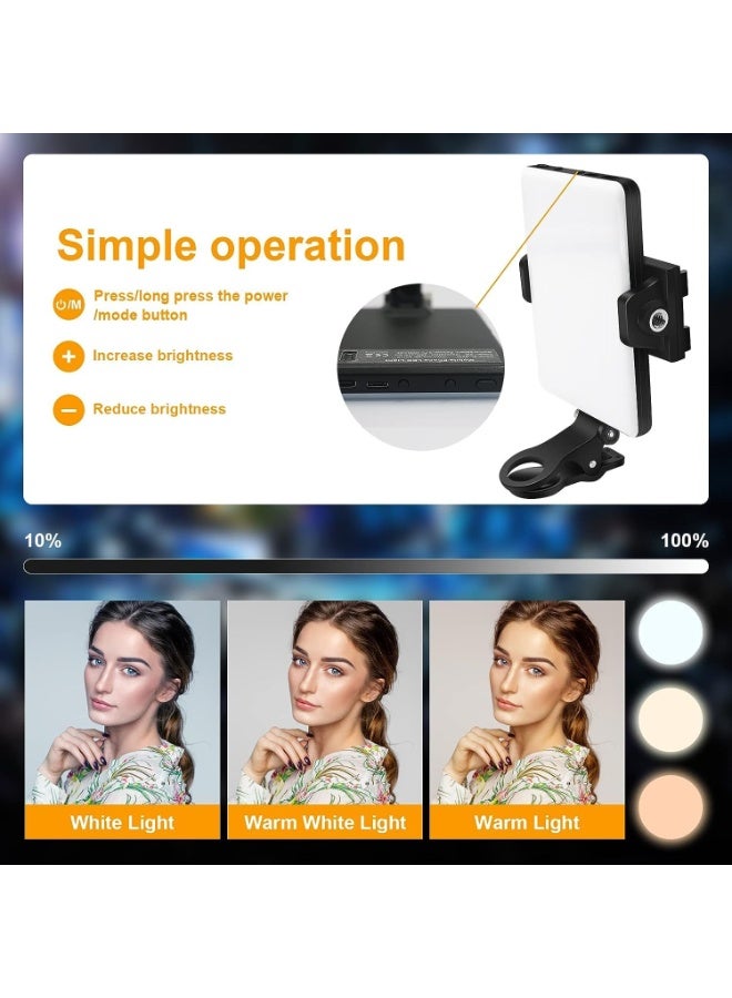 Rechargeable Dual-Clip Selfie Light – 60 LED Portable Phone Light with 3 Modes & 10 Brightness Levels – Ideal for Video, Makeup & Live Streaming - Image 2