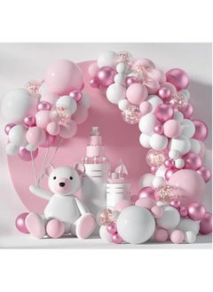 Zeemey 107-pcs Pink White Latex Decorative Balloon Arch Garland Set - Perfect for Graduation Baby Shower Wedding Birthday Bachelorette Party Backdrop Decoration - Suitable for Indoor and Outdoor  - Image 1