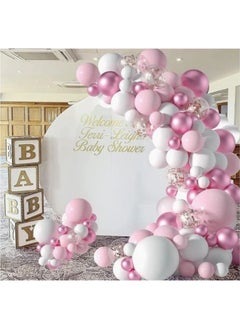 Zeemey 107-pcs Pink White Latex Decorative Balloon Arch Garland Set - Perfect for Graduation Baby Shower Wedding Birthday Bachelorette Party Backdrop Decoration - Suitable for Indoor and Outdoor  - Image 2