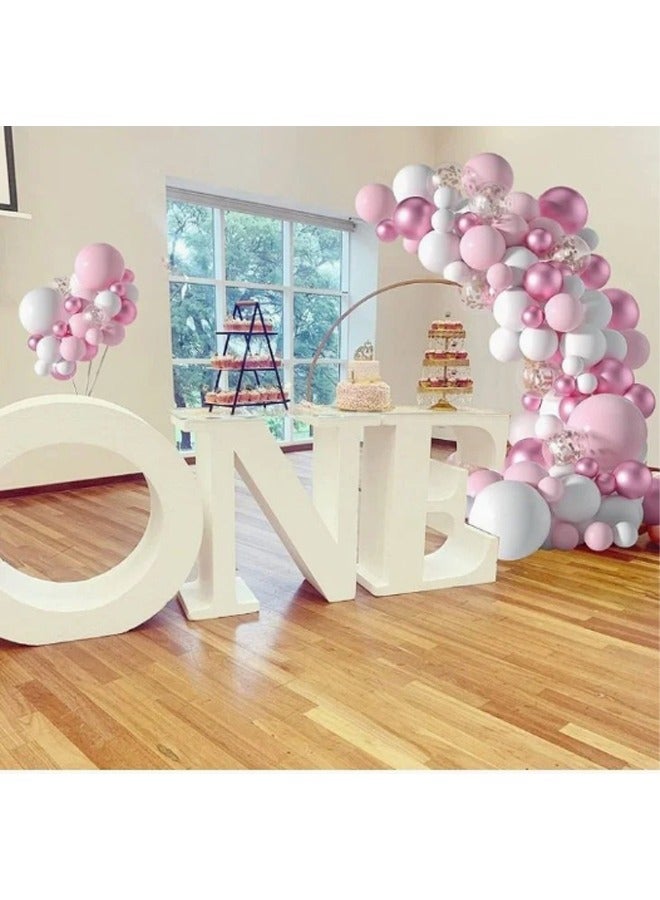 Zeemey 107-pcs Pink White Latex Decorative Balloon Arch Garland Set - Perfect for Graduation Baby Shower Wedding Birthday Bachelorette Party Backdrop Decoration - Suitable for Indoor and Outdoor - Image 3