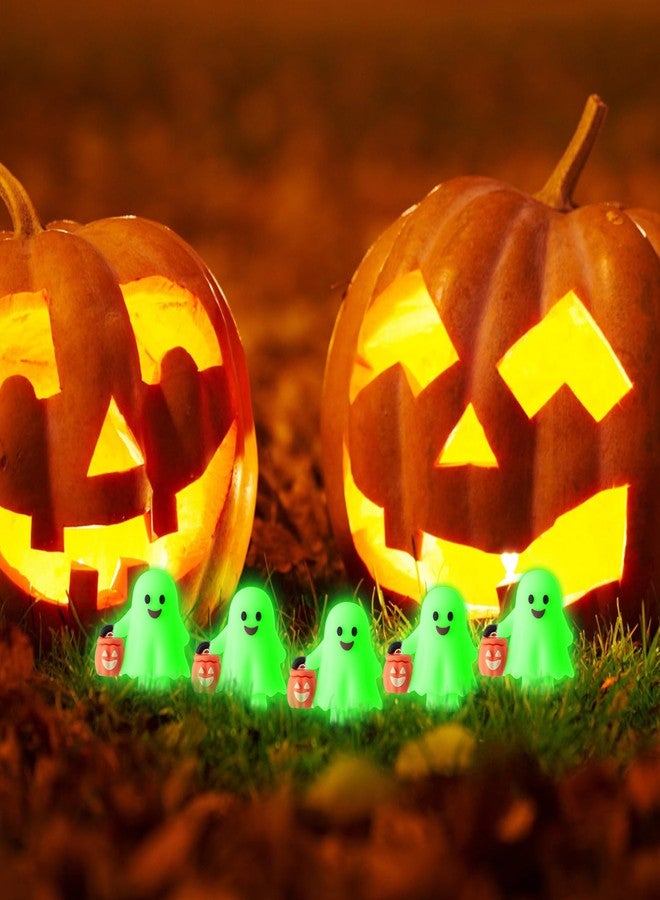 Simgoing 60 Pcs Halloween Mini Ghosts Figures Luminous Little Ghost Figures Glow in Dark Mini Statues Figurines to Hide and Seek Trick or Treat Gifts for Halloween Party Favors Dollhouse Toys - Image 3